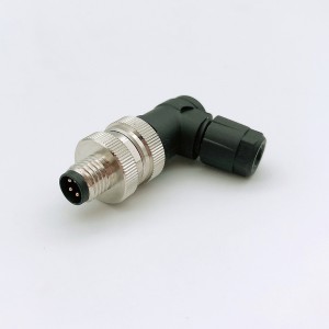 M8 3 4 pin angled field wireable male connector