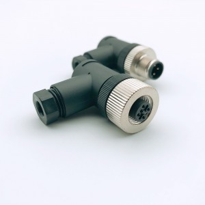 M8 3 4 pin angled field wireable female connector